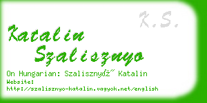 katalin szalisznyo business card